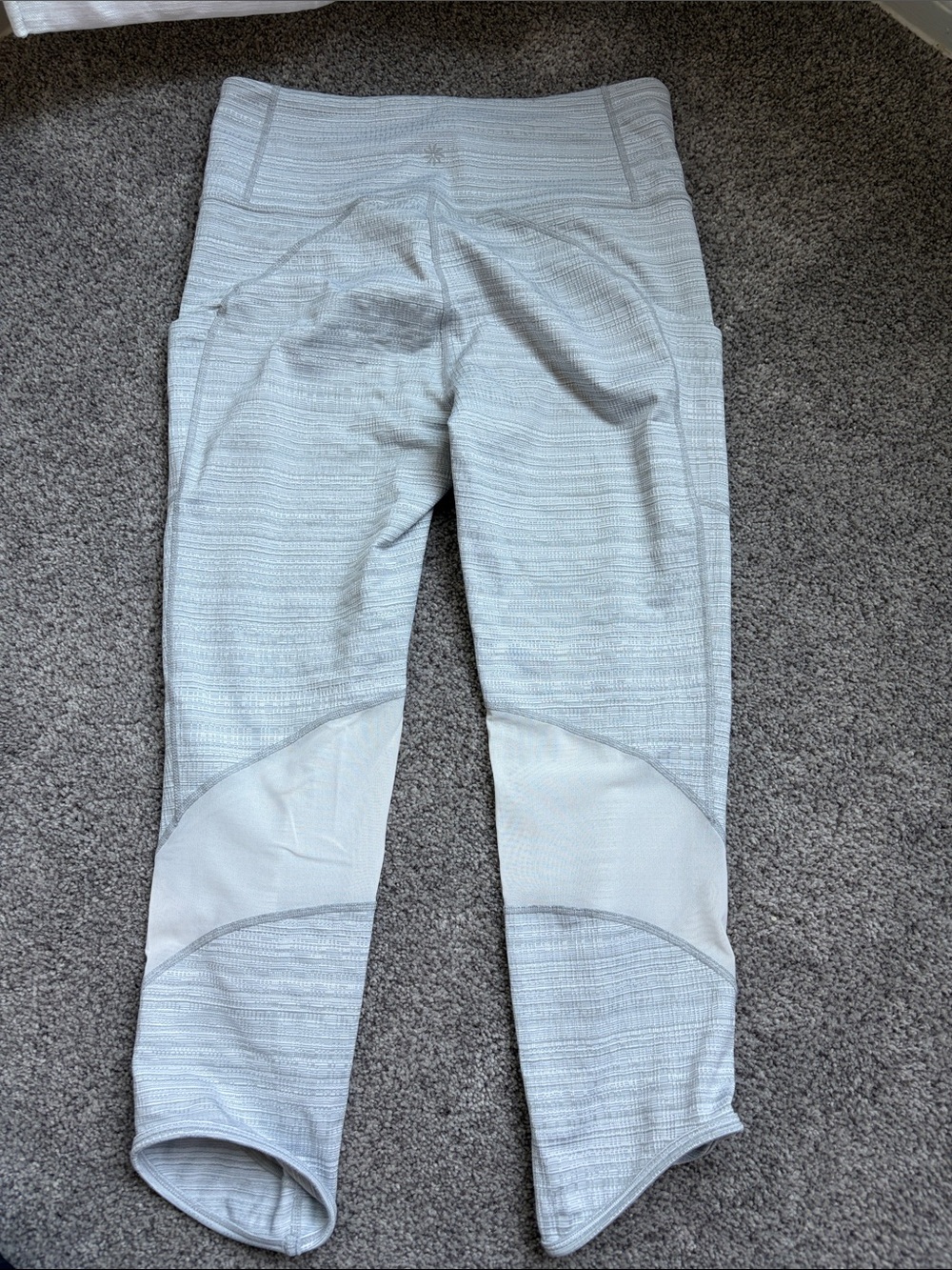 Athleta Light Gray Ribbed Performance Capris - Picture 3 of 3